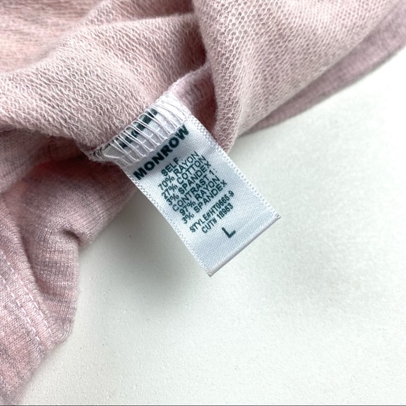 Monrow Super Soft Scattered Heart Crew Tee Shirt L - Picture 8 of 9